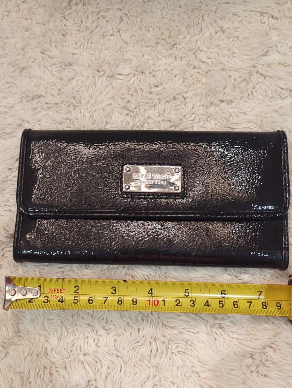 Nine West Black Patent Wallet – Classic Glossy Finish